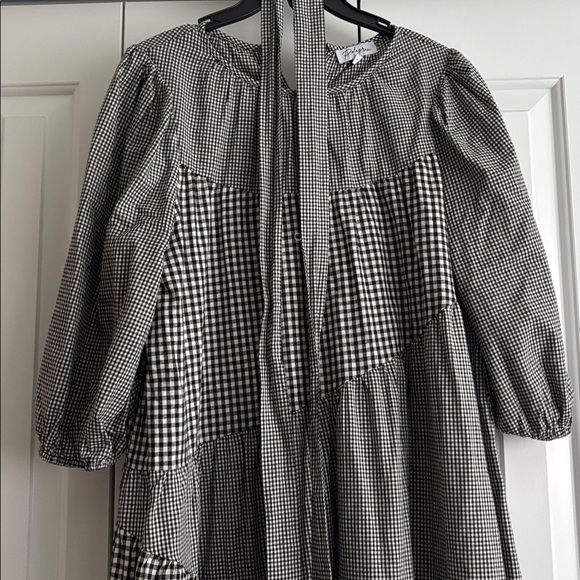 Black/White Gingham Midi Dress - Picture 2 of 2